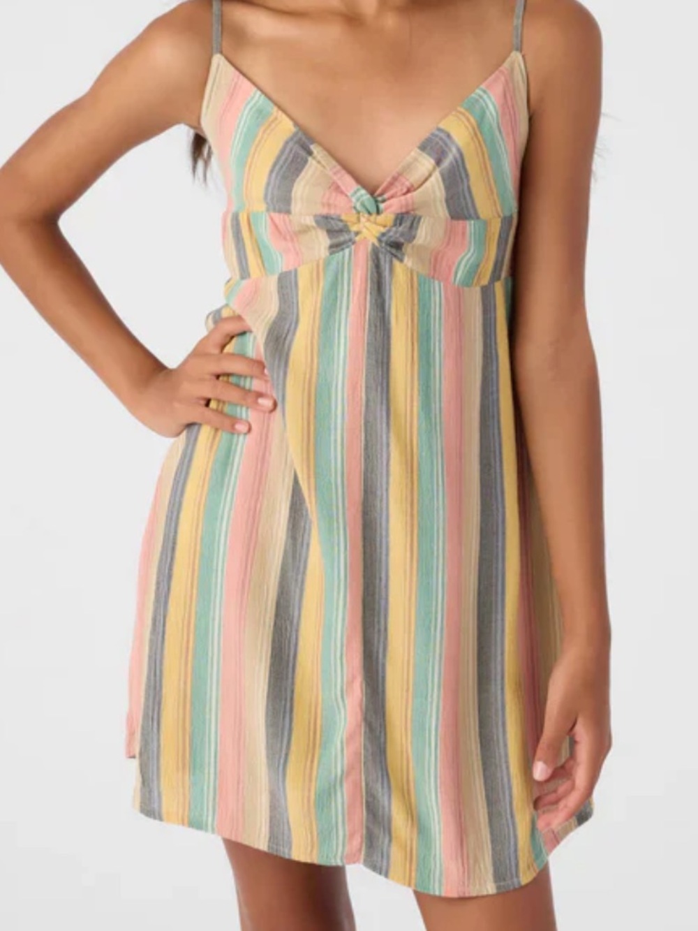 O'Neill Multicolor Striped - Pastel Stripes Girls Tobia Tank Dress large